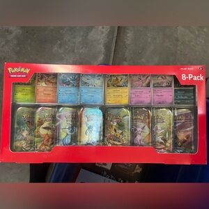 Pokémon TCG: scarlet and violet prismatic evolutions mini tin 8 pack